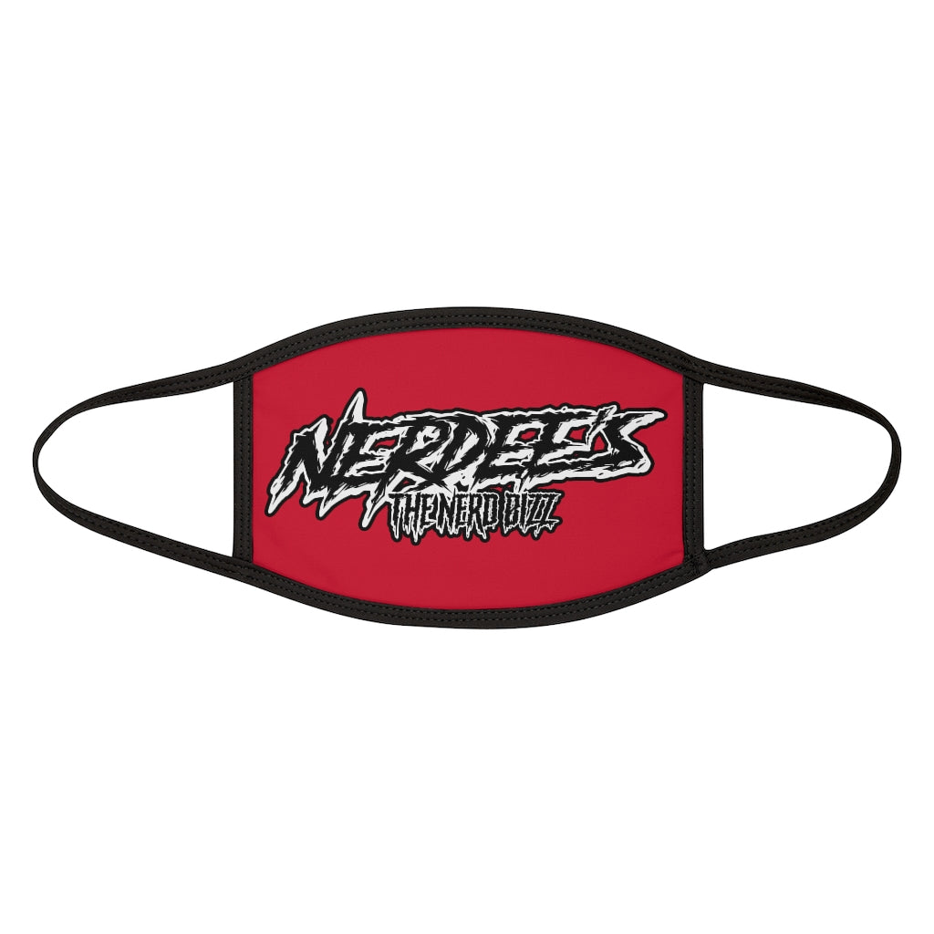 Nerdee's - The Nerd Bizz -  "Scratch" (WHT Design 01) - Mixed-Fabric Face Mask (Adult Large Fit) - Dark Red