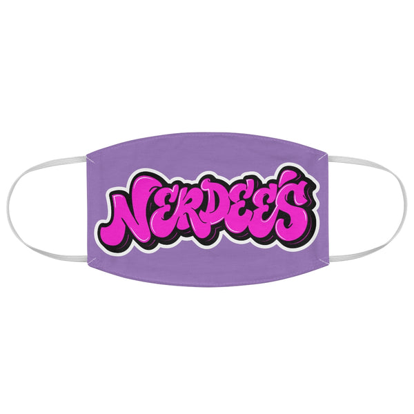 Nerdee's Original Pink Graffiti Logo Fabric Face Mask - Purple