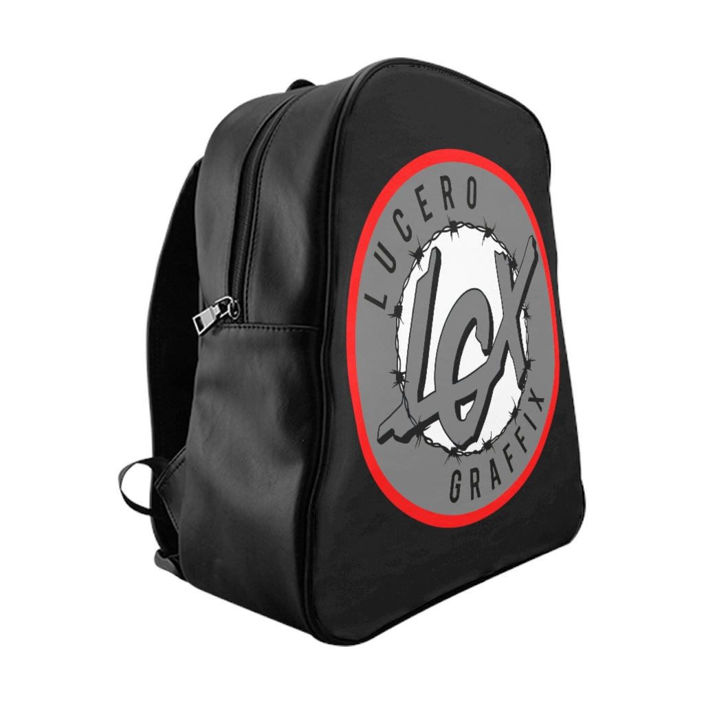 LGX School Backpack - RD/GRY/WHT Logo - Black