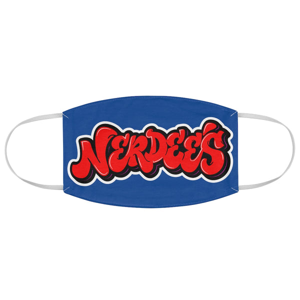 Nerdee's Red Graffiti Logo Fabric Face Mask - Blue