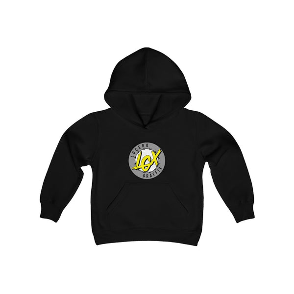 LGX GRY/YEL Logo - Youth Heavy Blend Hooded Sweatshirt