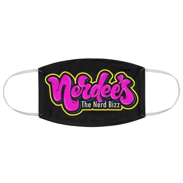 Nerdee's Pink Logo Fabric Face Mask - Black