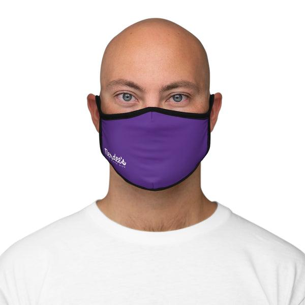 Nerdee's - The Nerd Bizz - Official Script Logo (White) - Fitted Polyester Face Mask - Dark Purple