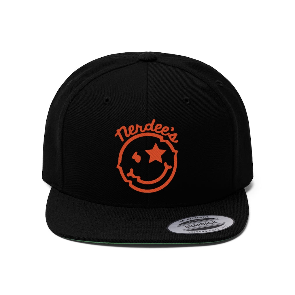 Nerdee's Official logo (ORG) - Unisex Flat Bill Hat