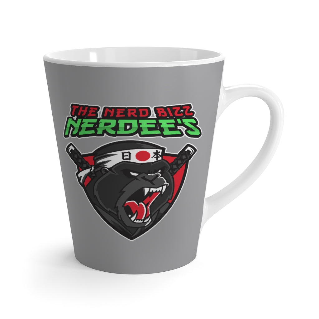 Nerdee's "Gorilla Samurai" Gray Latte mug