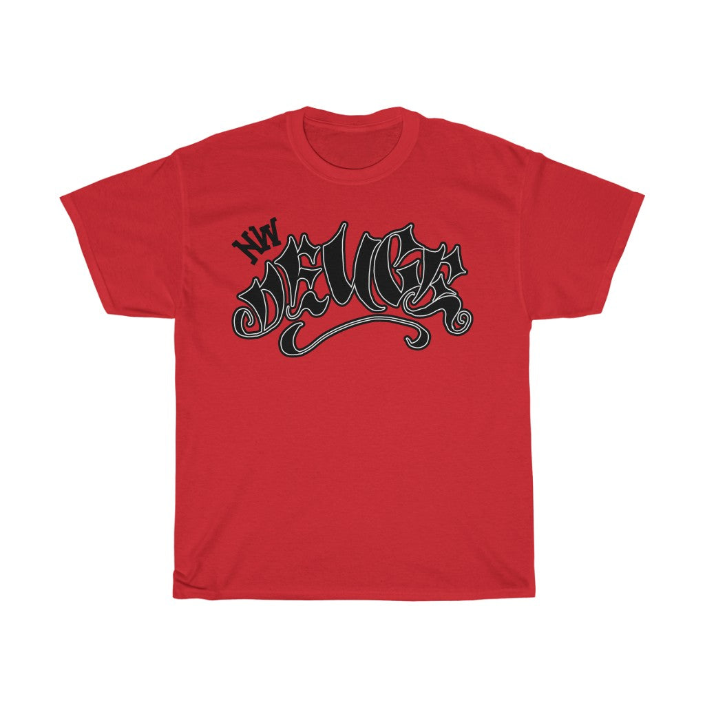 Nerdee's Signature Series - Gamer Edition "Apple Deuce" (Graffiti Design 01 BLK/WHT) - Unisex Heavy Cotton Tee