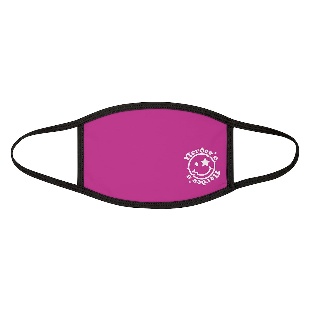 Nerdee's - OE "Mr. Smiley" Logo (WHT Design 01) - Mixed-Fabric Face Mask - Hot Pink