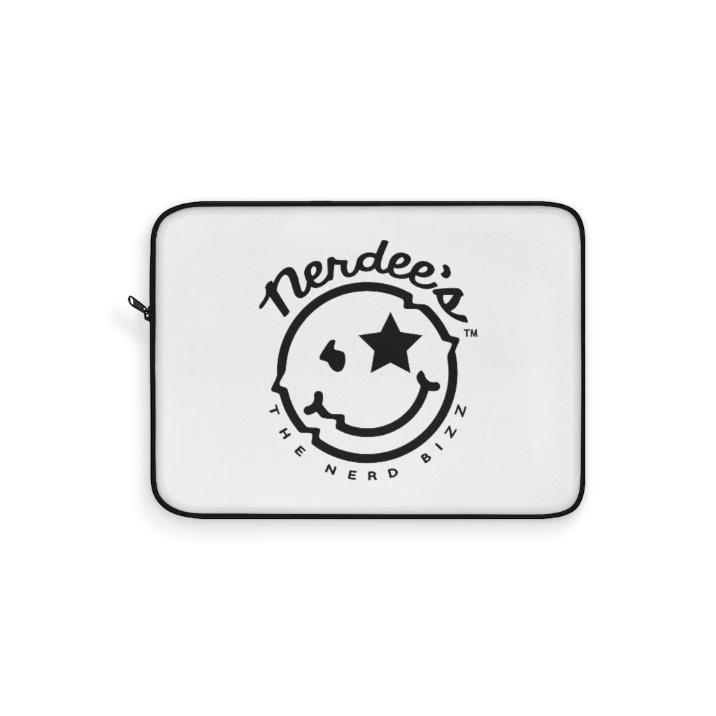 Nerdee's Official Logo Laptop Sleeve - White