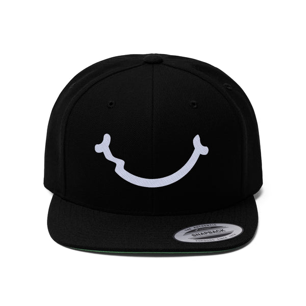 Nerdee's Smile (WHT) - Unisex Flat Bill Hat