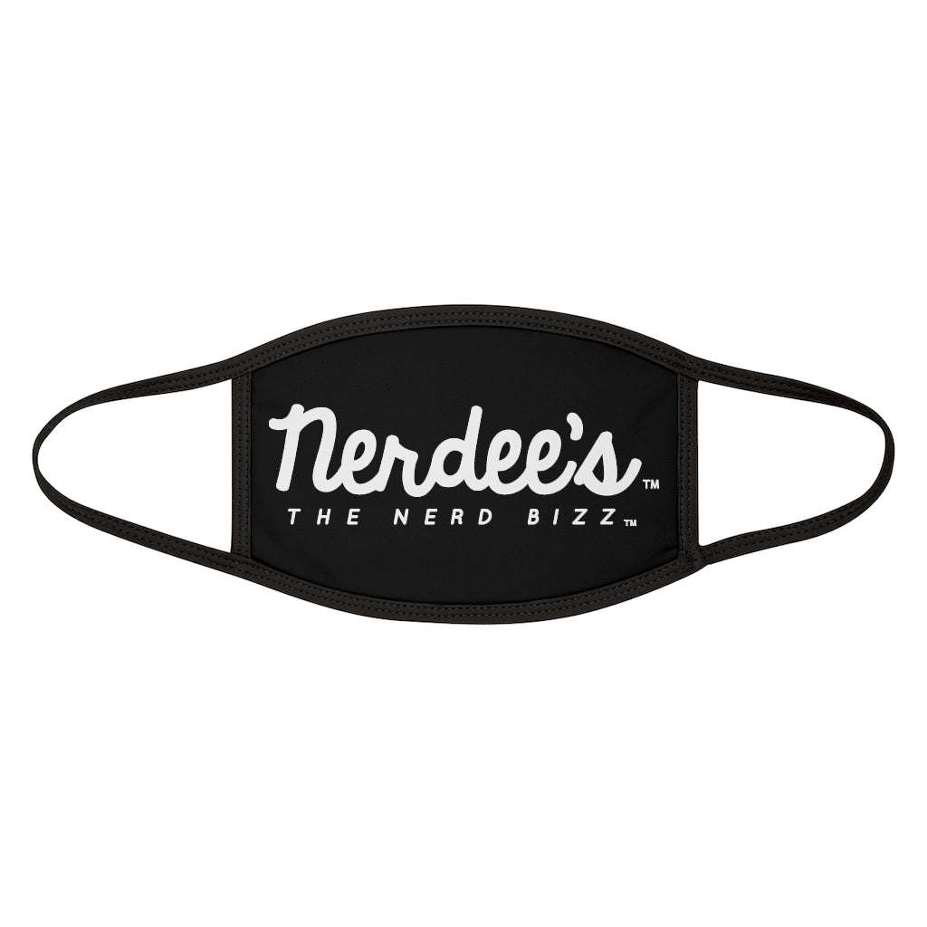 Nerdee's - Mixed-Fabric Face Mask - "The Nerd Bizz" Script Logo (Design 02) - Black