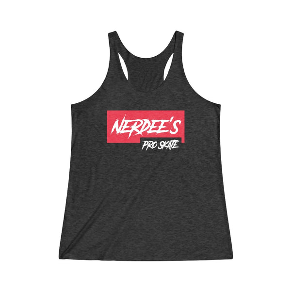 Nerdee's Pro Skate Logo - Women's Tri-Blend Racerback Tank