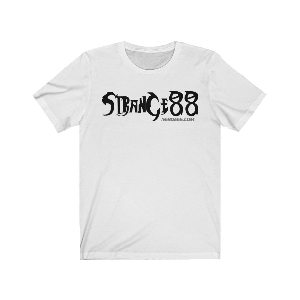 Strange 88 Retro Logo Tee "Thunder" - Unisex Jersey Short Sleeve Tee - White