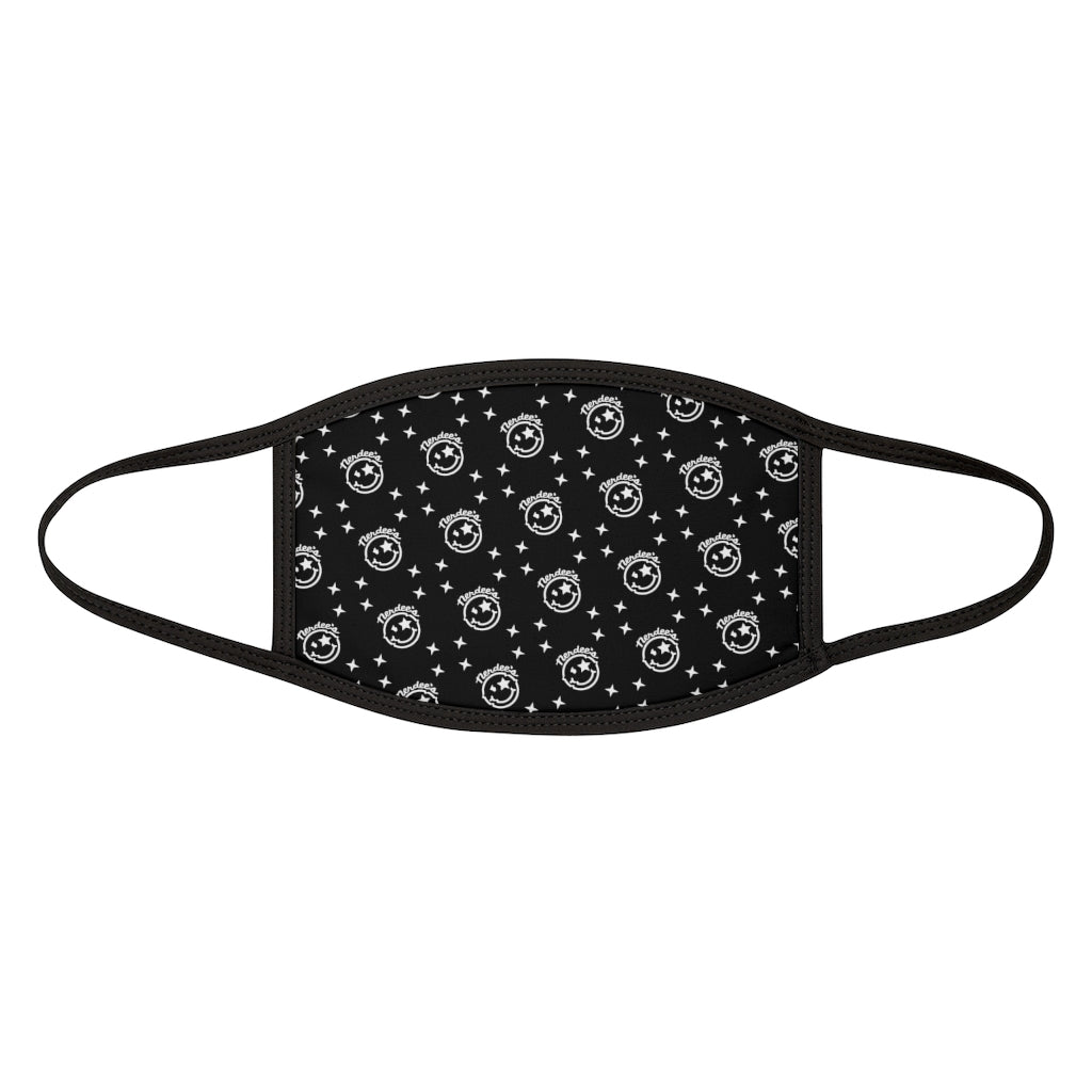 Nerdee's Official Logo Pattern (Design 01) - Mixed-Fabric Face Mask (Large/Adult Fit) - Black