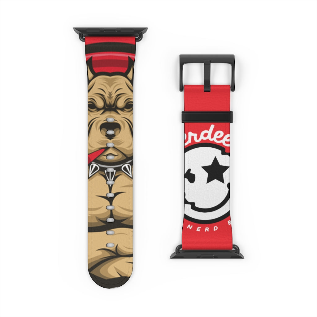 Nerdee's "Pitbull" Watch Band - (Design 01) Red
