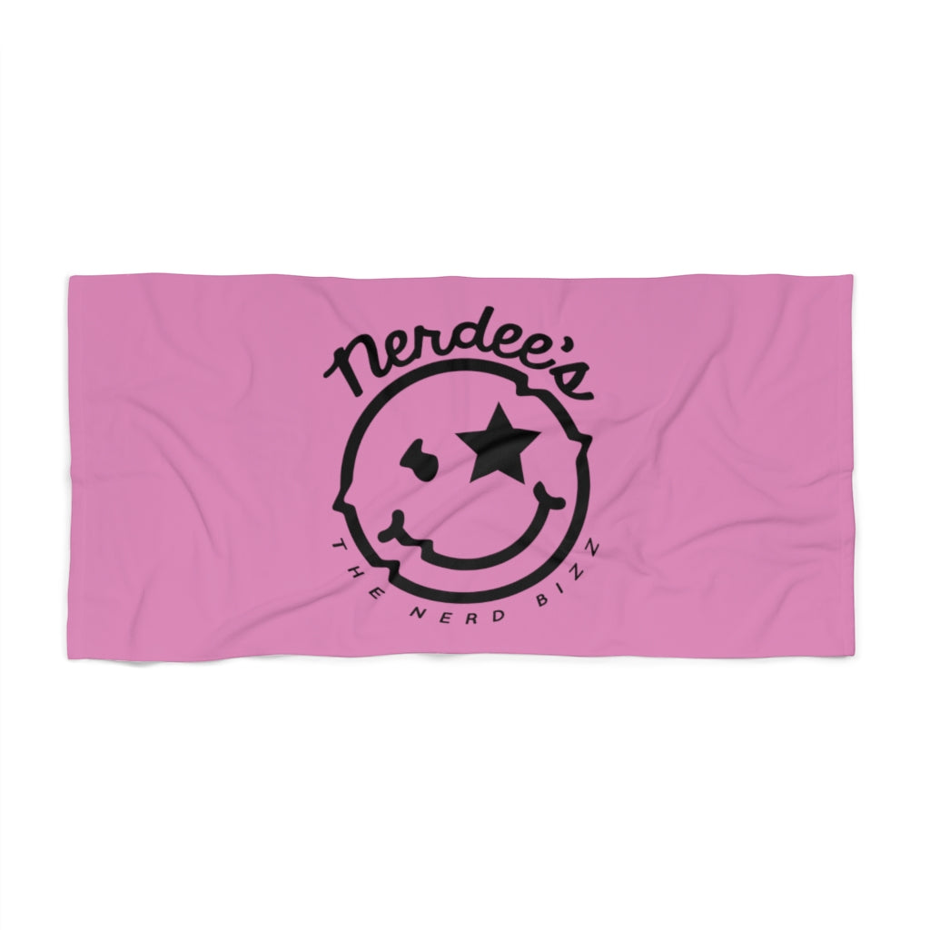 Nerdee's Official Logo Beach Towel - BLK/Pink