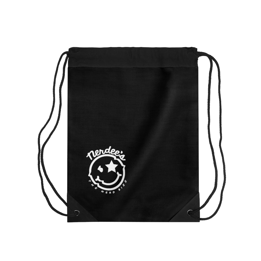 Nerdee's Official Logo (Design 01) - Drawstring Bag - Black