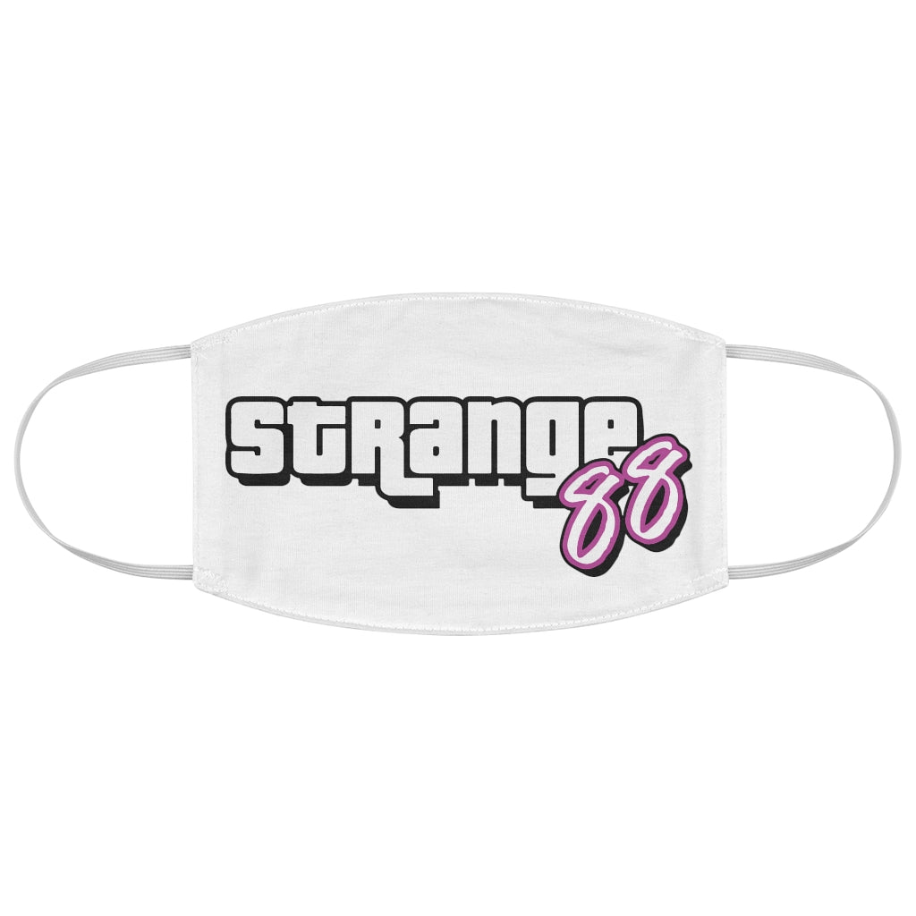Strange 88 Retro 80's Logo Fabric Face Mask - White