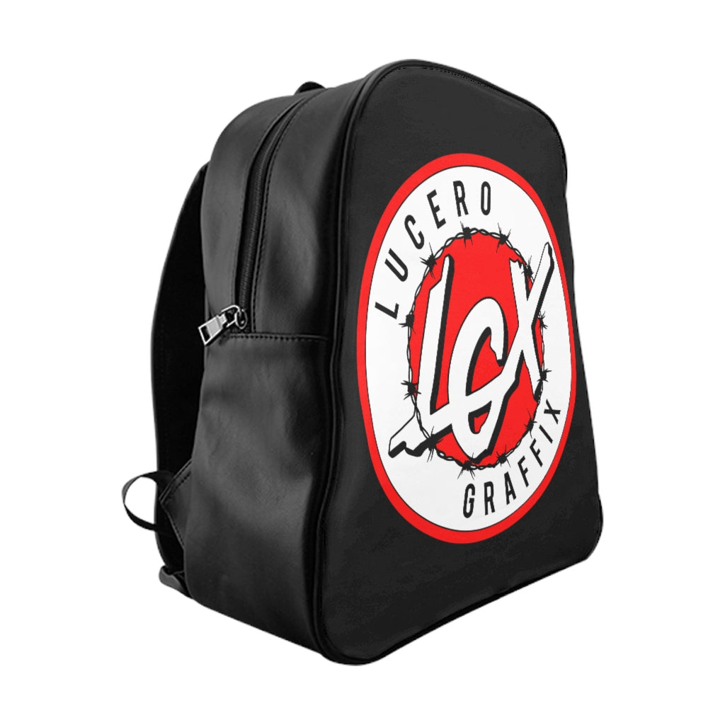 LGX School Backpack - RD/WHT Logo - Black