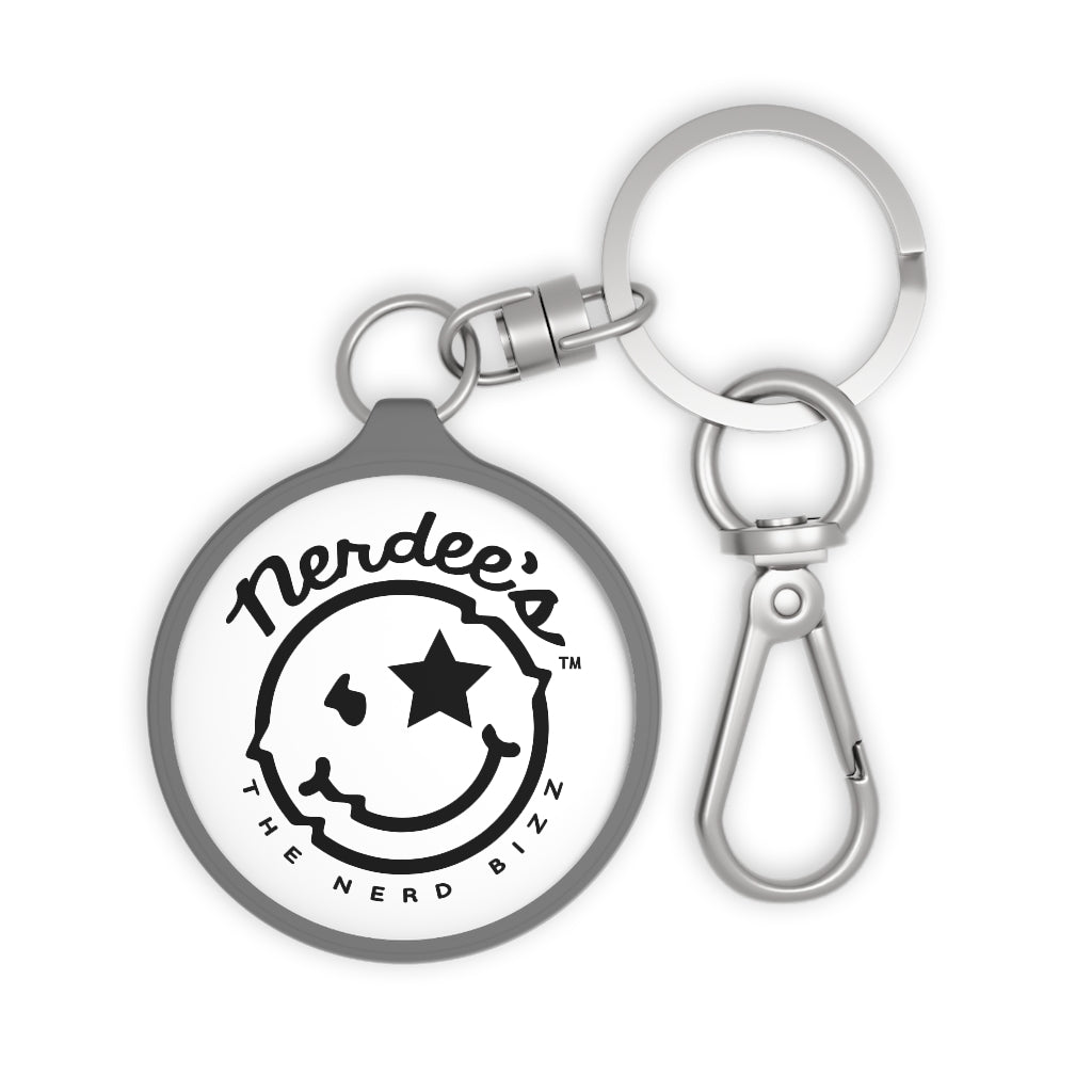 Nerdee's Logo Key Ring - White