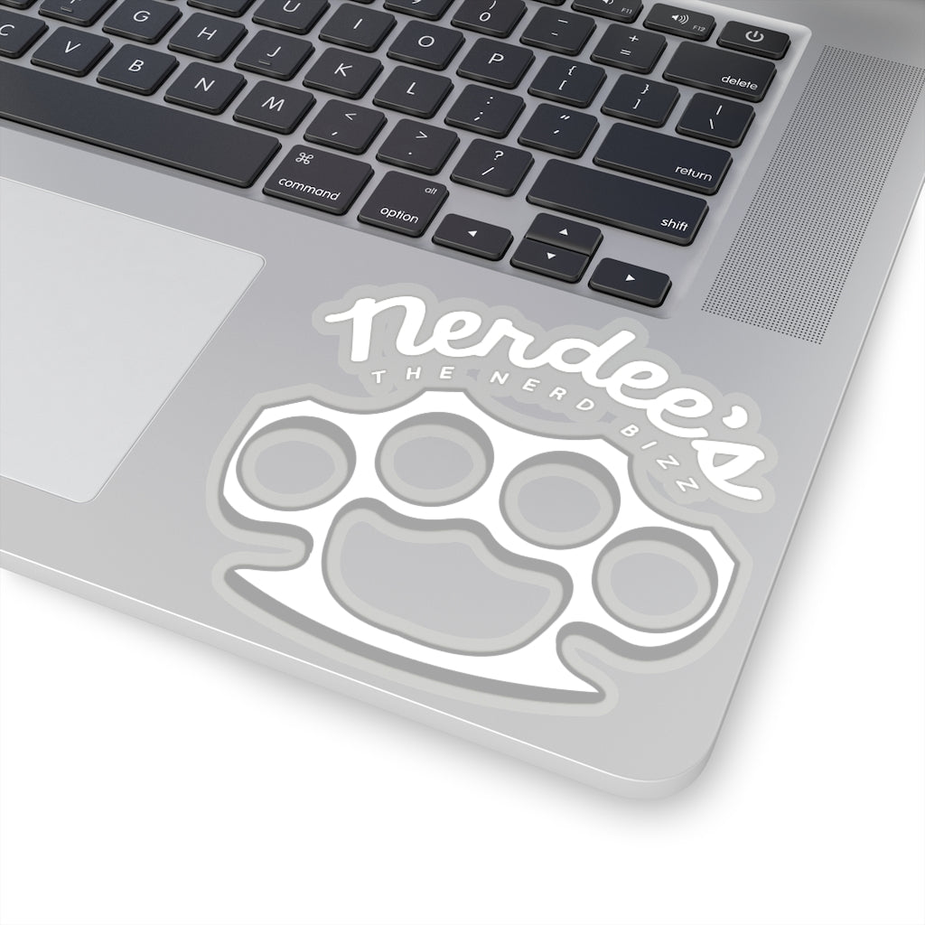 Nerdee's Brass Knuckles (White Design 01) Decal - Kiss-Cut Stickers