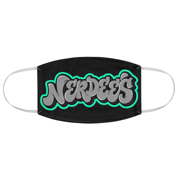 Nerdee's Gray Graffiti Logo Fabric Face Mask - Black