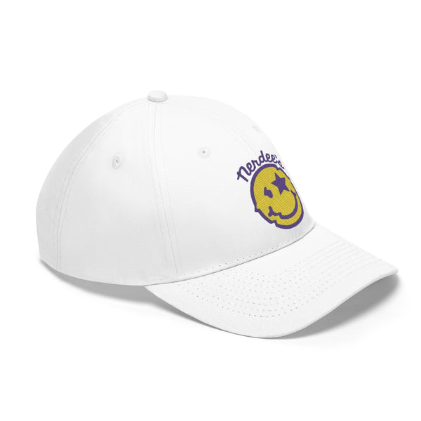 Nerdee's Official logo (PURP/GOLD) - Unisex Twill Hat