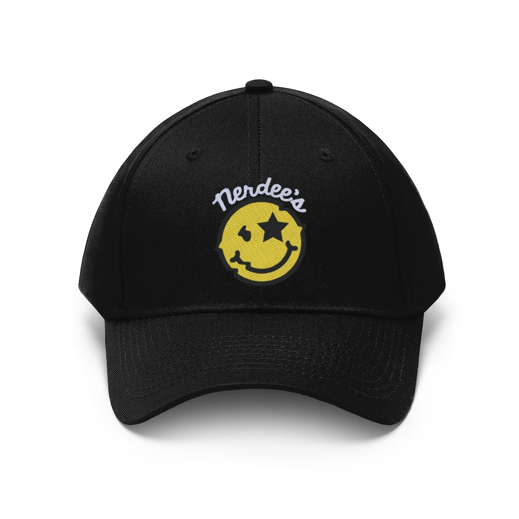 Nerdee's Official logo (WHT/YEL/BLK) - Unisex Twill Hat