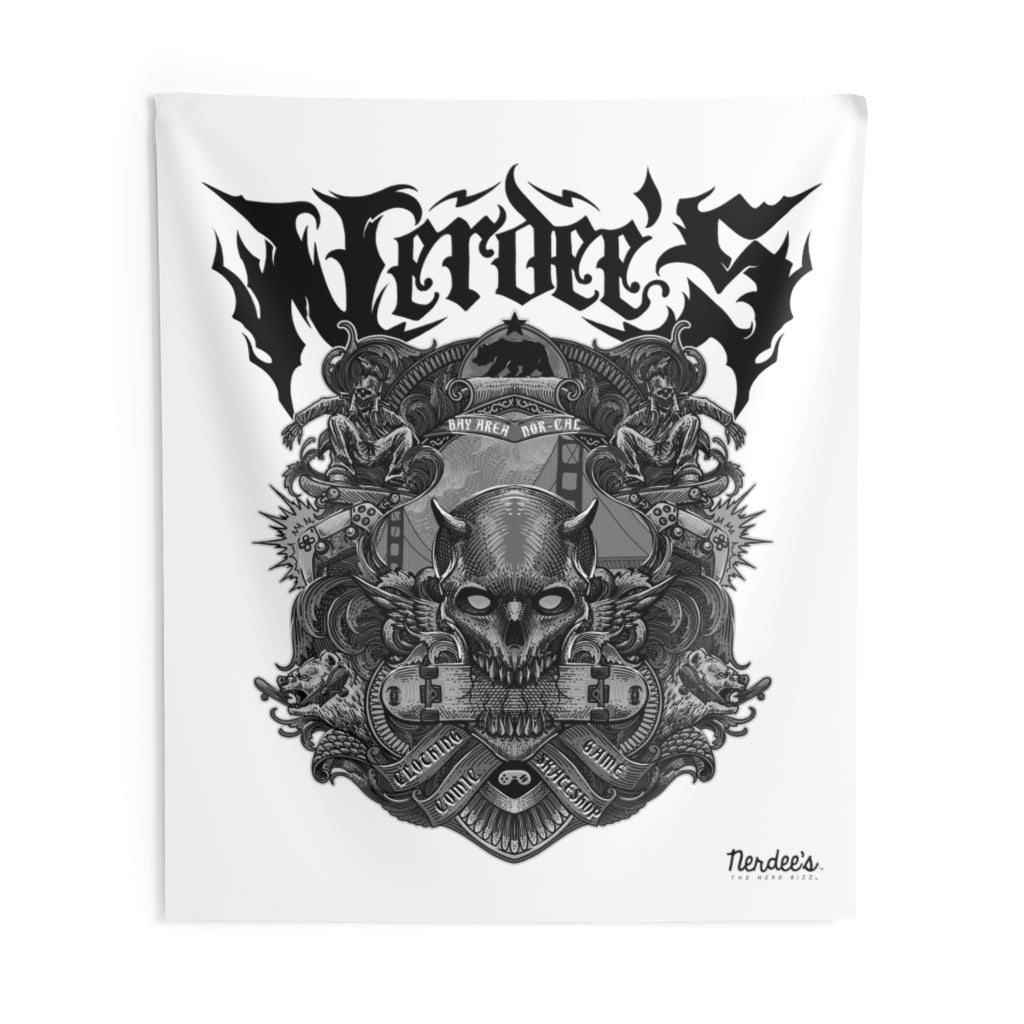 Nerdee's "Bay Area Biz" (Design 02) - Indoor Wall Tapestries - White