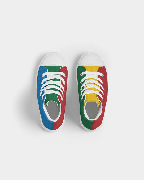Kids Hightop Canvas Shoe- Colorful Print