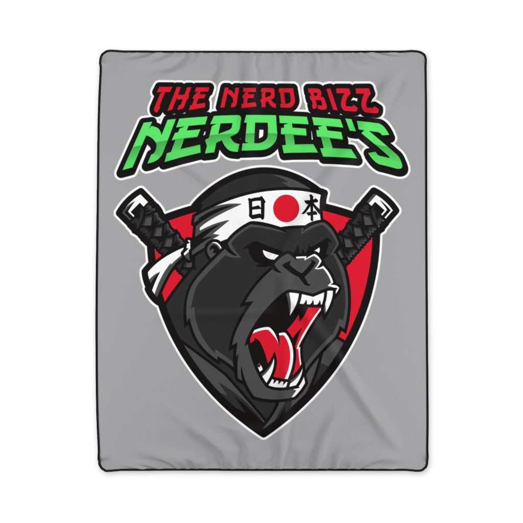 Nerdee's "Gorilla Samurai" Gray Polyester Blanket