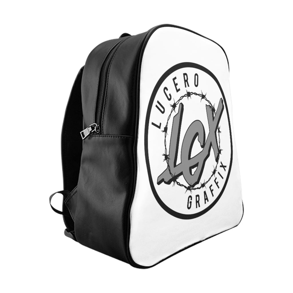 LGX School Backpack - WHT/GRY Logo