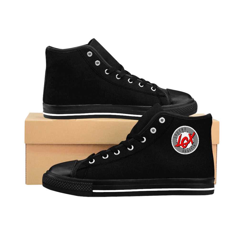 LGX - BLK/WHT/RED Logo - Men's High-top Sneakers