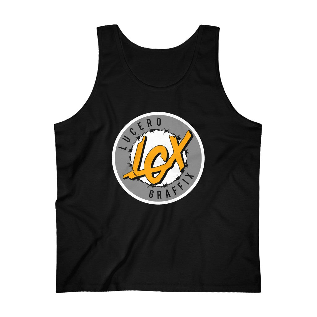 LGX Logo (WHT/GRY/ORG) - Men's Ultra Cotton Tank Top