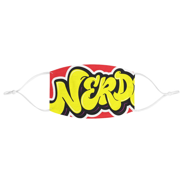 Nerdee's Yellow Logo Close-Up Fabric Face Mask - Red
