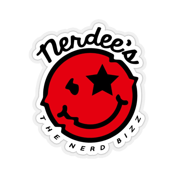 Nerdee's Official logo Decal (Red/BLK) - Kiss-Cut Stickers