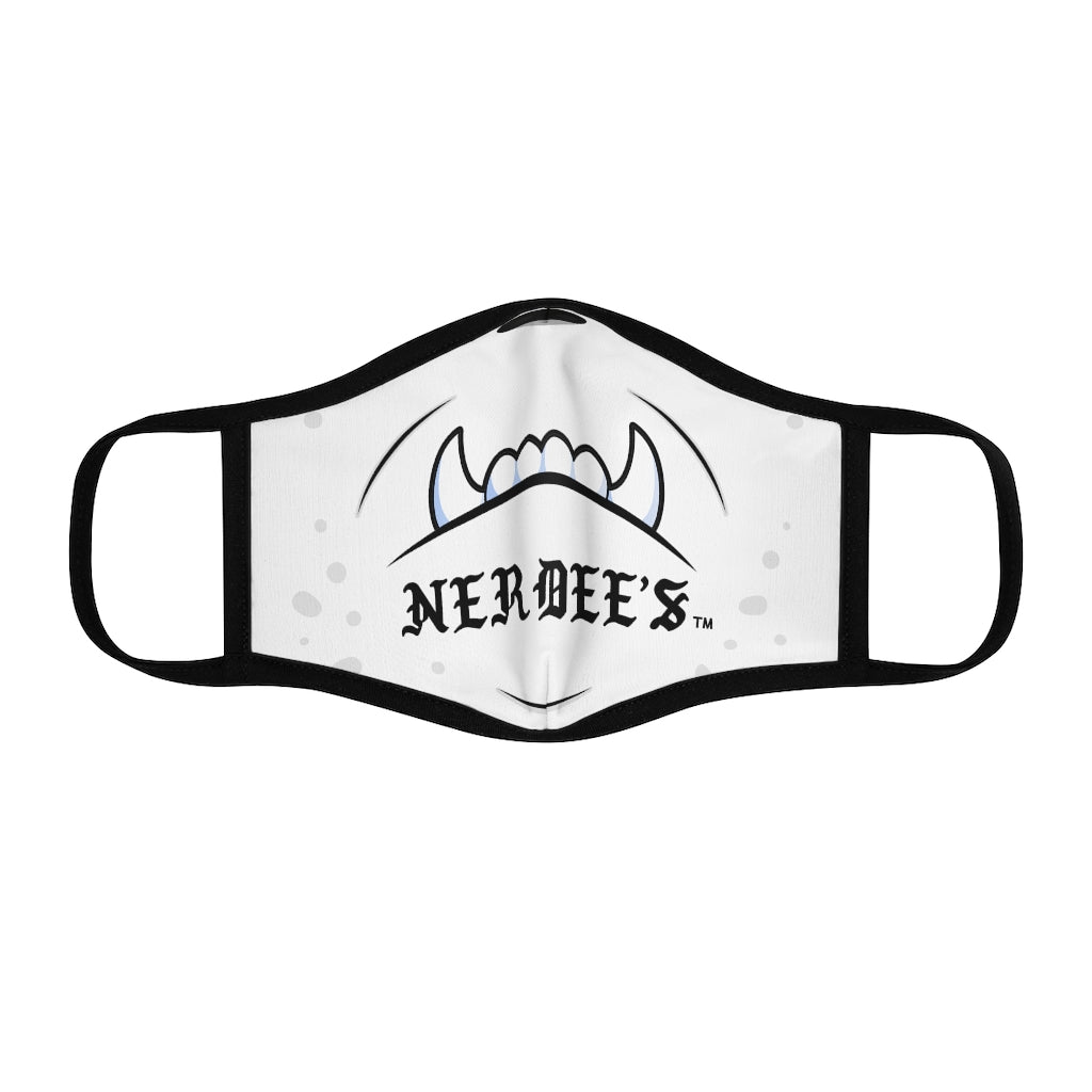 Nerdee's "Mean Underbite" (Design 01) - Fitted Polyester Face Mask - White