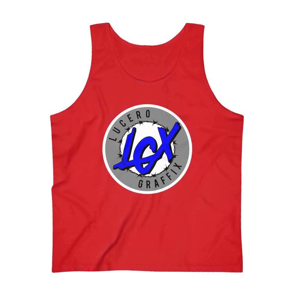 LGX Logo (WHT/GRY/BLU) - Men's Ultra Cotton Tank Top