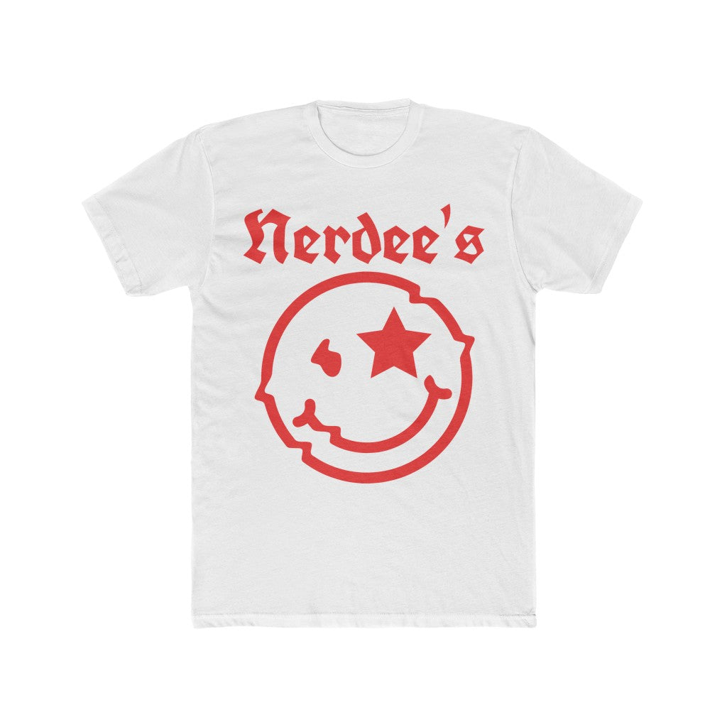 Nerdee's "Mr. Smiley" (Red) - Men's Cotton Crew Tee