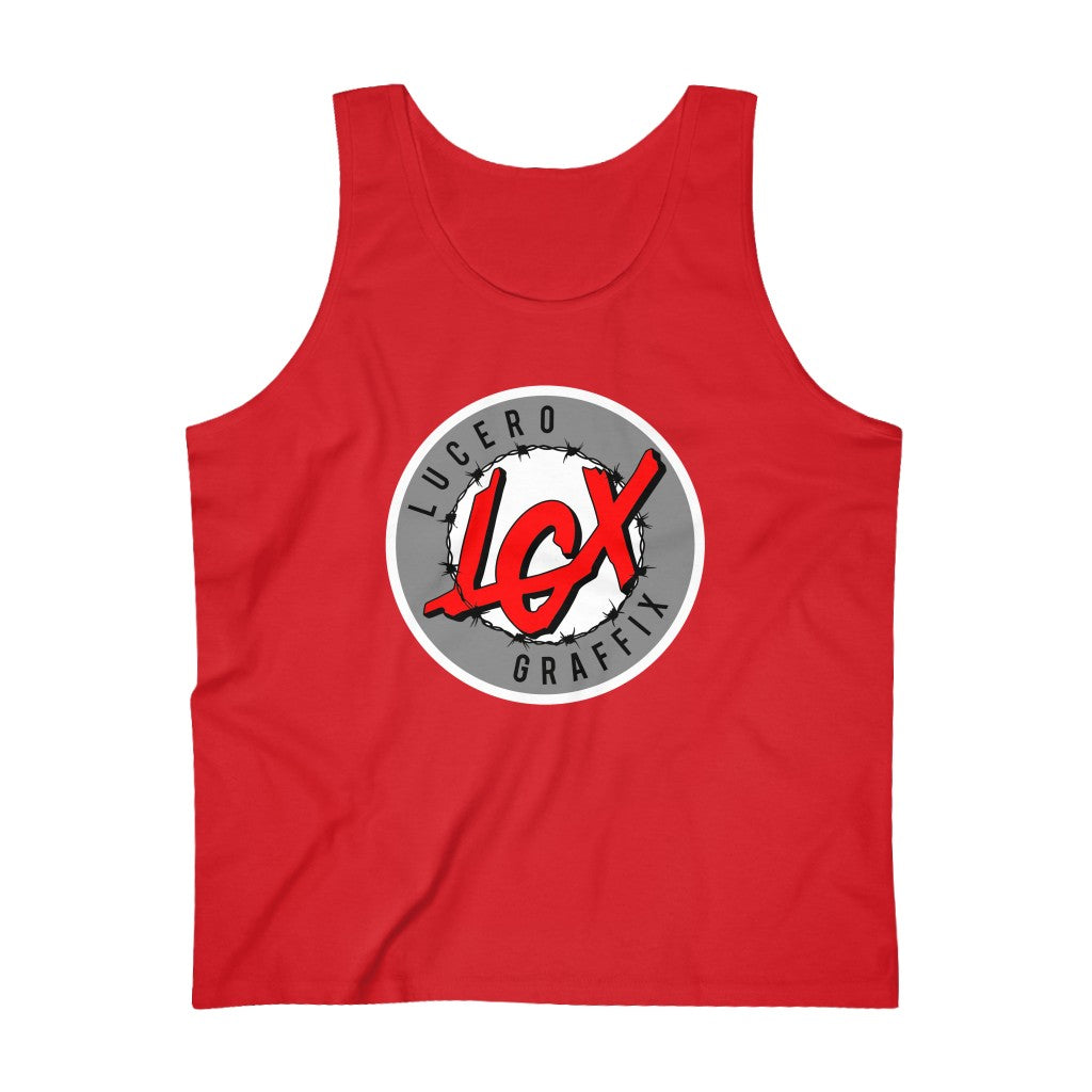 LGX Logo (WHT/GRY/RED) - Men's Ultra Cotton Tank Top