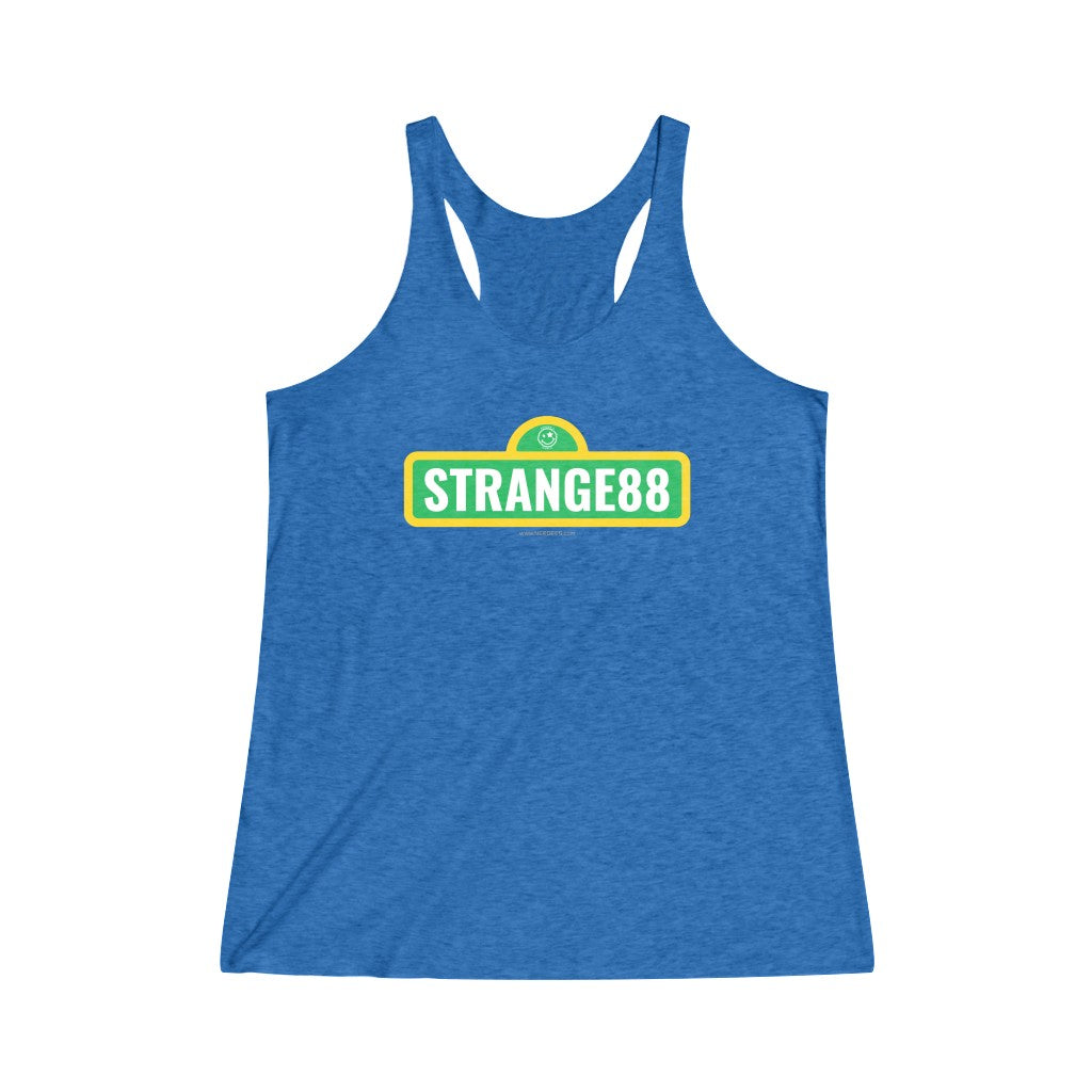 Strange 88 Retro Logo " Strange 88 St." - Women's Tri-Blend Racerback Tank