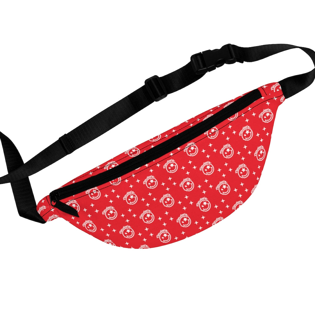 Nerdee's Logo Pattern (Design 01) - Fanny Pack - Red/WHT
