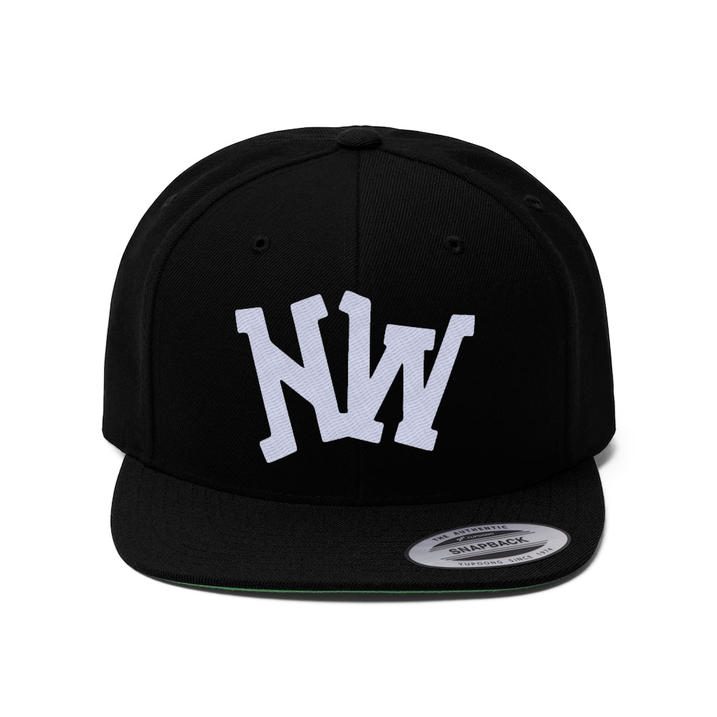 Nerdee's World Logo (WHT) - Unisex Flat Bill Hat