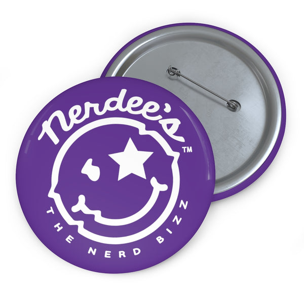 Nerdee's - The Nerd Bizz - Official  logo Collectible Pin Buttons - Purple