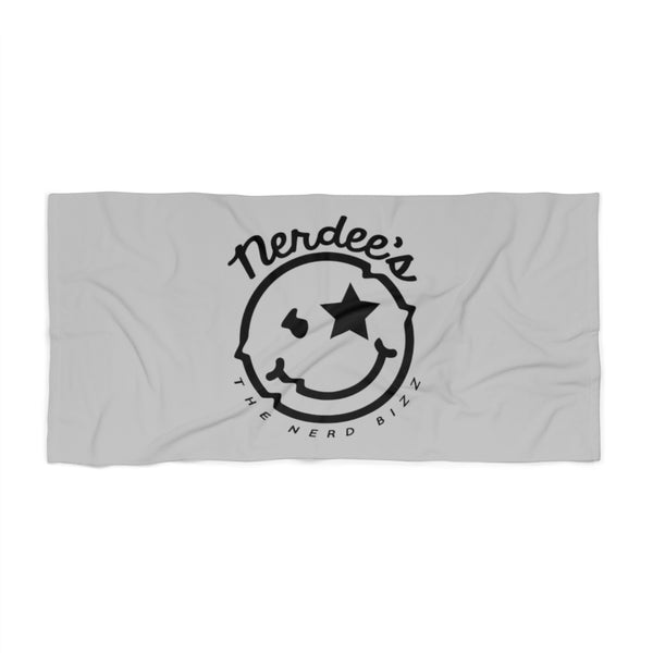 Nerdee's Official Logo Beach Towel - BLK/LT GRY