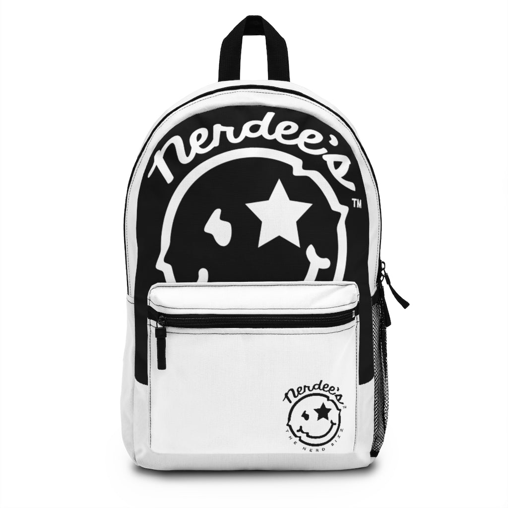 Nerdee's Logo Backpack (Design 03) - White