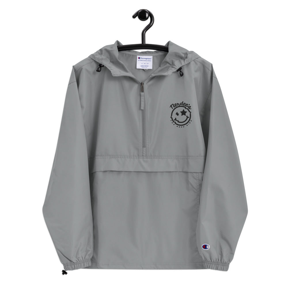 Nerdee's Official Logo (BLK) - Embroidered Champion Packable Jacket