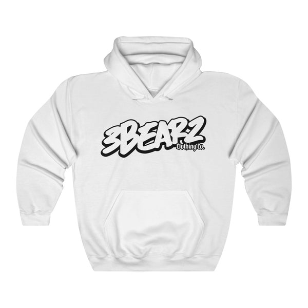 3Bearz Clothing Co. Logo (White) - Unisex Heavy Blend™ Hooded Sweatshirt