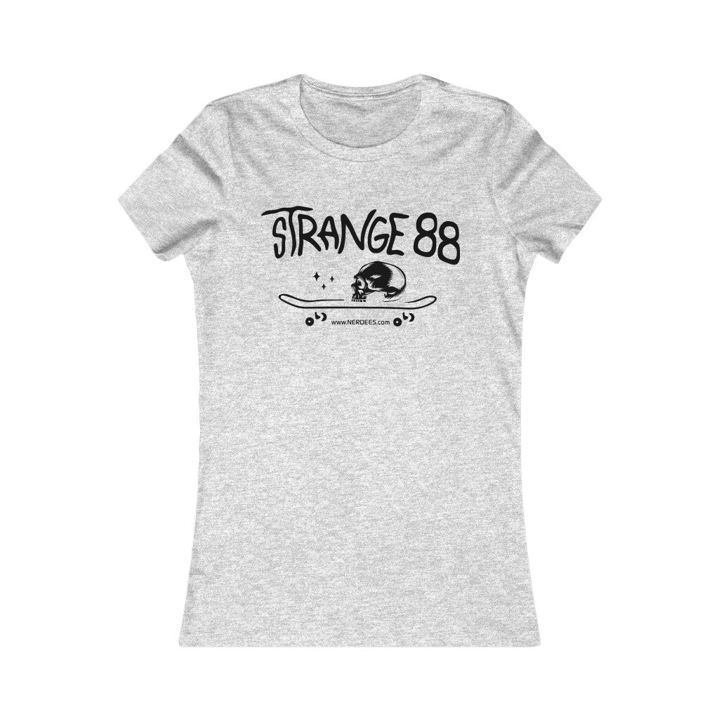 Strange 88 Retro Logo "Skater Skull" (Black)- Women's Favorite Tee