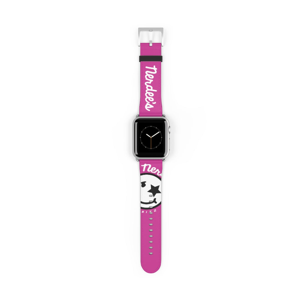 Nerdee's Official Logo Watch Band - (Design 02) Hot Pink