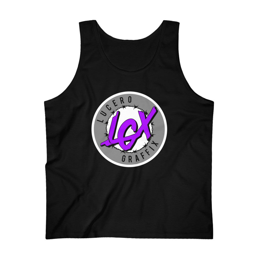 LGX Logo (WHT/GRY/PRP) - Men's Ultra Cotton Tank Top